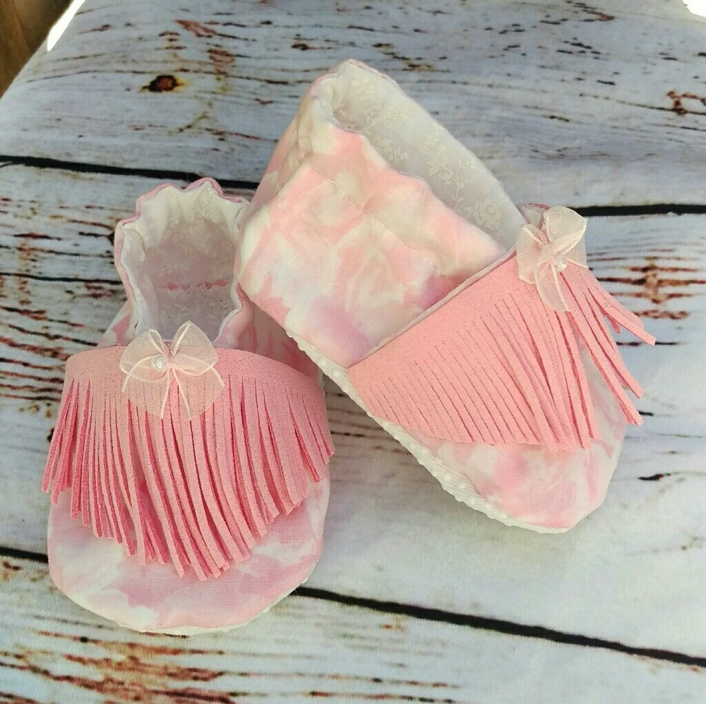 Toddler pink moccasins